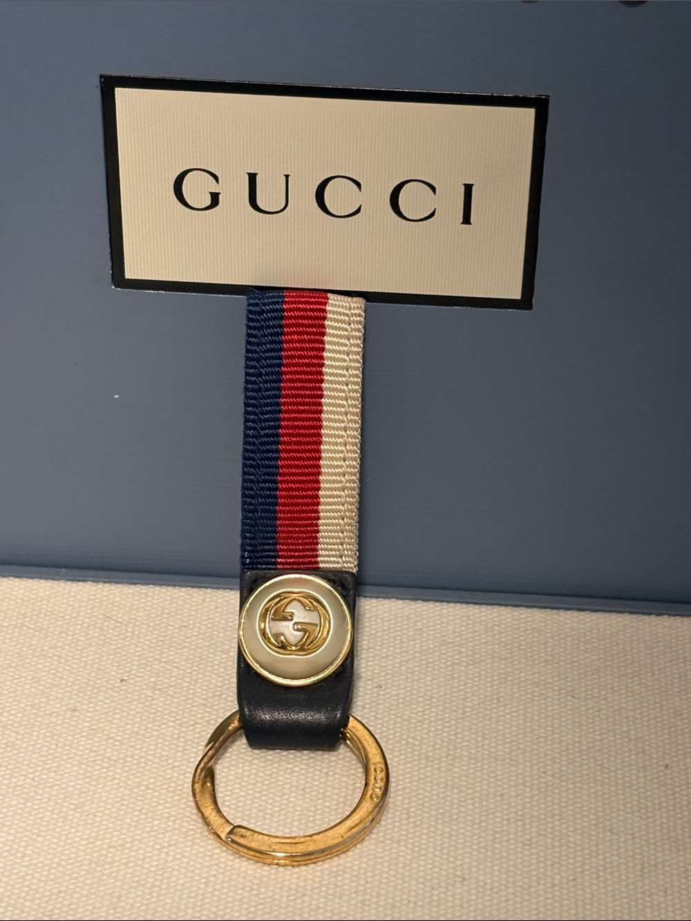 GUCCI Interlocking Pearl Keychain